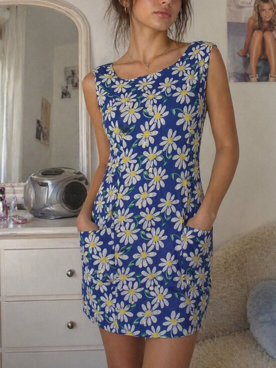 Lilly Pulitzer Dresses & Skirts - Lilly Pulitzer Floral Daisy Shift Dress Sleeveless Size 8 Vintage Y2k 90's 00's